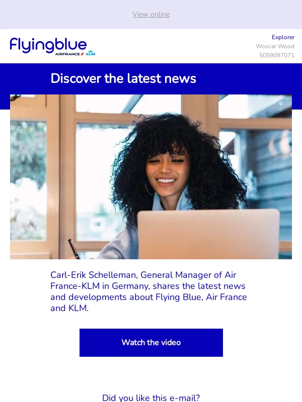 Transavia - Carl Schelleman shares the latest Flying Blue,Air France and KLM news
