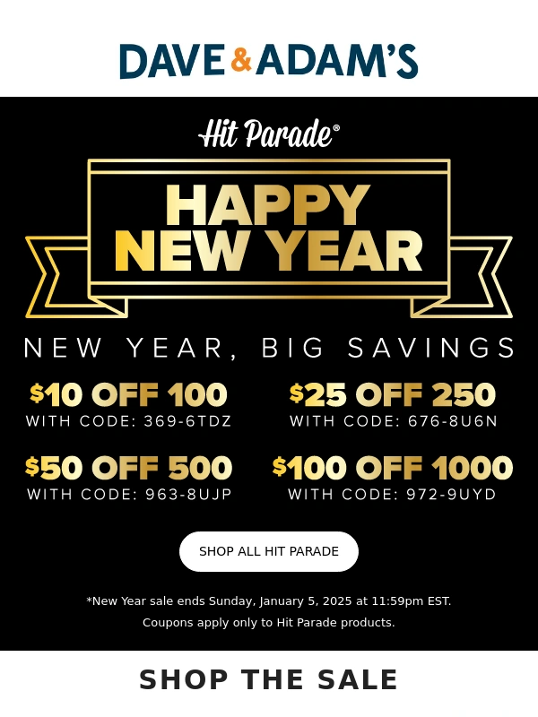 Dave & Adam's Card World - ? Don't Miss Out on Hit Parade's New Year Sale!