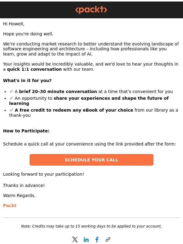 Packt - Share Your Insights & Get a Complimentary Packt eBook