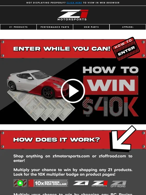 Z1 Motorsports - ENDING TODAY !! The Ultimate Build Budget Giveaway