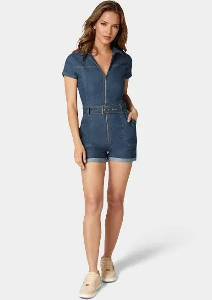 Bebe Women's Belted Romper