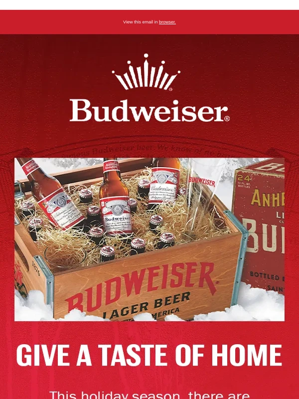 Budweiser - Give A Taste of Home With Budweiser