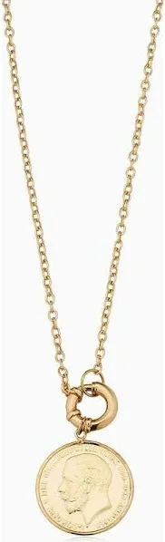 ORADINA 14K Yellow Gold Majesty Coin Pendant Necklace