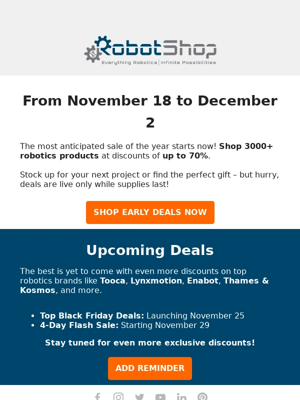 RobotShop - Black Friday Starts Now - Up to 70% Off!