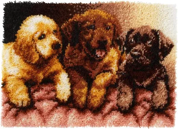 Caron Wonderart Latch Hook Kit for Lab Puppies