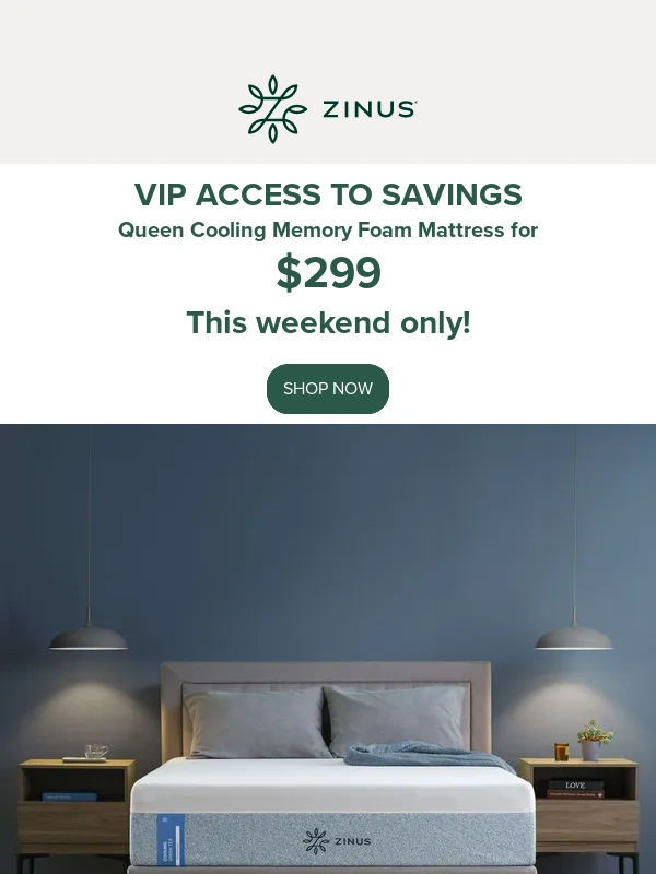 Zinus - ⏰ Hurry! Queen Size Mattress for $299 + free shipping