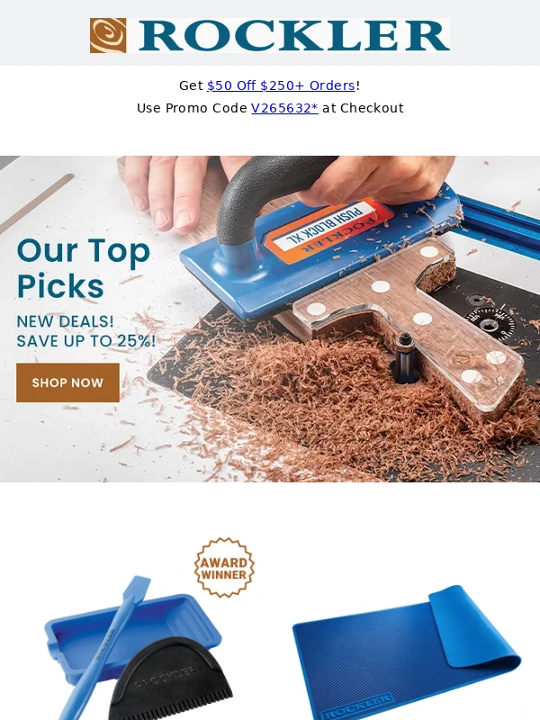 Rockler - New Deals! Save Up To 25%!