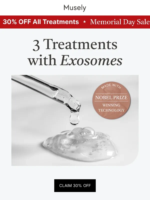 Musely - 3 Treatments With Exosomes (30% off inside!) ?