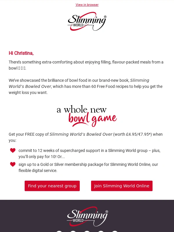 Slimming World - Free gift! Our brand-new recipe book