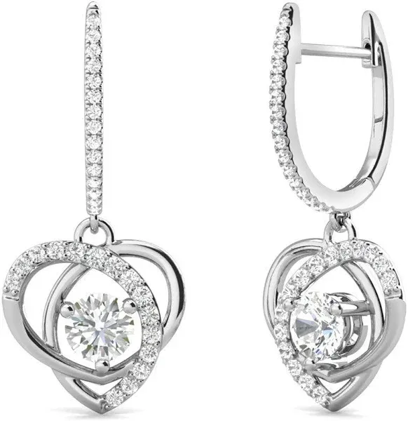 Cate & Chloe Naomi Sterling Silver Moissanite Drop Earrings