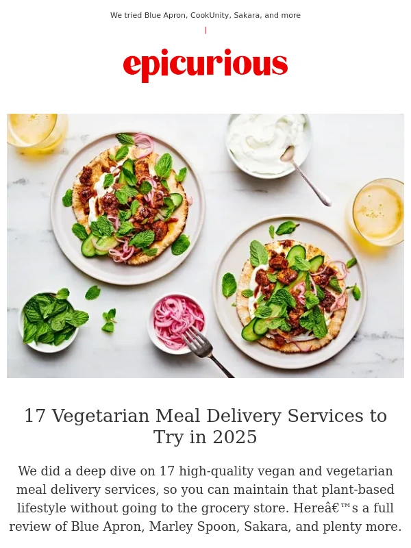 Epicurious - The best vegetarian meal kits