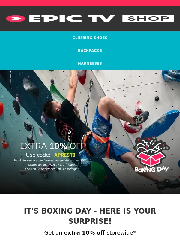 Epictv - It's Boxing Day! EXTRA 10% OFF