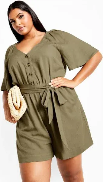 City Chic Women's Plus Size Brielle Belted Romper