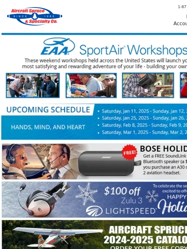 Aircraft Spruce - EAA SportAir Workshops - Turn Your Dreams Into Reality - New 2025 Dates Announced