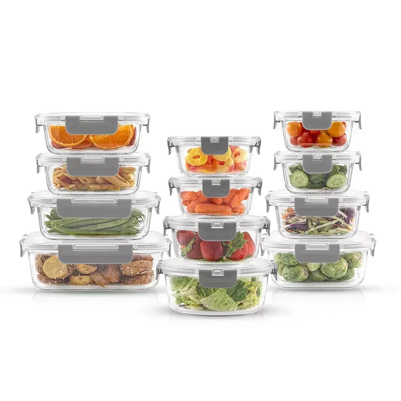 JoyJolt 24-Piece Glass Storage Containers with Leakproof Lids Set
