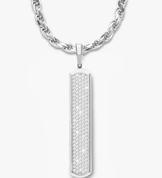 JAXXON Iced Out Skyline Silver Pendant Chain