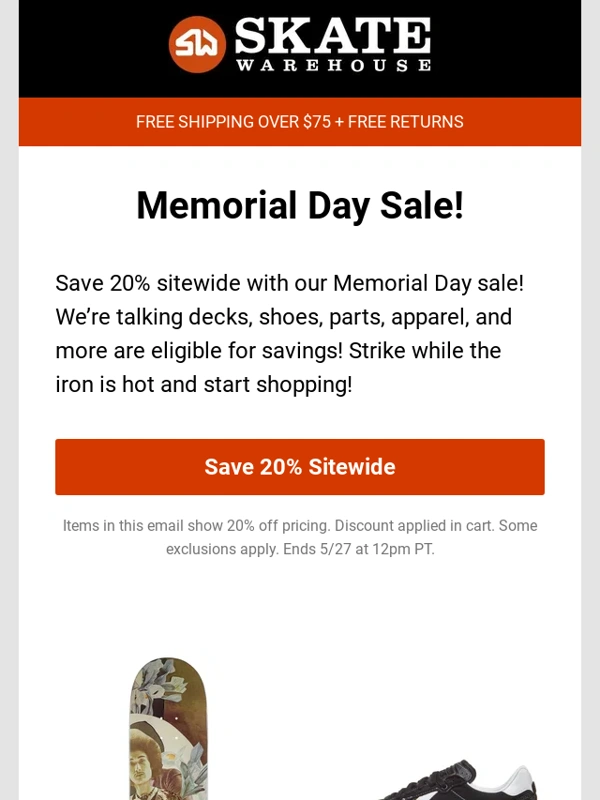 Skate Warehouse - 20% Off Sitewide!