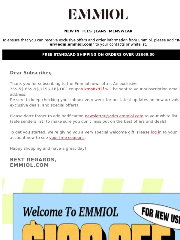 Emmiol - Thank you for subscribing to the Emmiol newsletter.