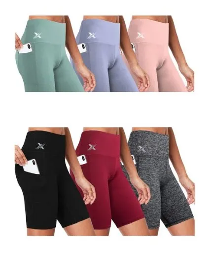 Women's High-Waist Breathable Yoga Shorts for Training (3-Pack)