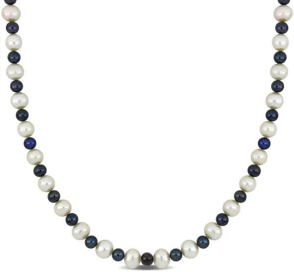 Amour Men's Sterling Silver Cultured Freshwater Pearl Necklace, 20 Inches