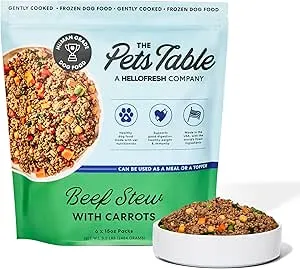 The Pets Table Human-Grade Beef Stew Fresh Dog Food, Dog Food Topper or Complete Meal, 6 Count of 15-oz Pouches, 5.5lbs $55.99 at Amazon