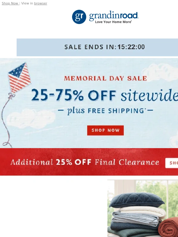 Grandin Road - Shop our Memorial Day deals at 25-75% off & free shipping