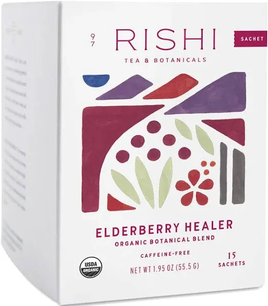 Rishi Tea Elderberry Healer Organic Herbal Tea Sachets