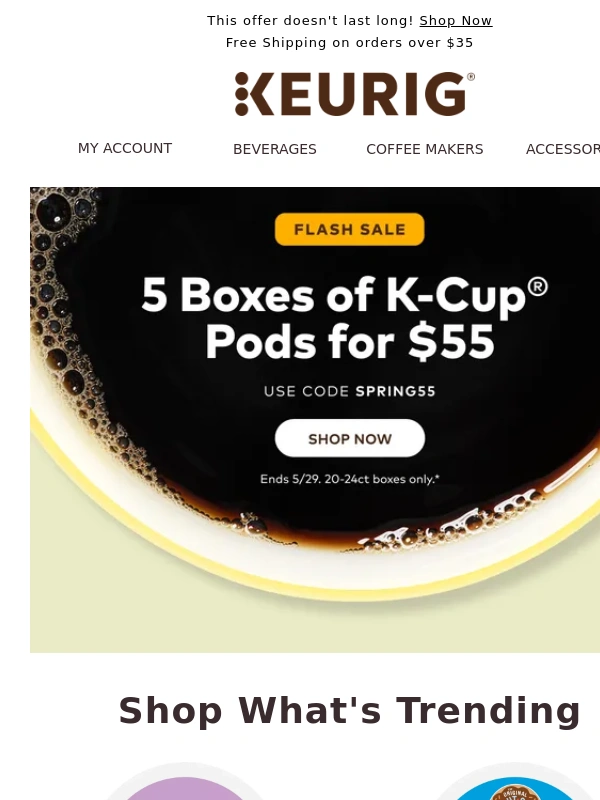Keurig - Spring restock time! Buy 5 boxes for $55