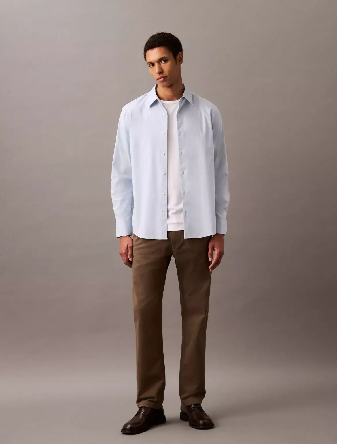 Calvin Klein Men's Classic Stretch Button-Down Shirt - Grey - XS