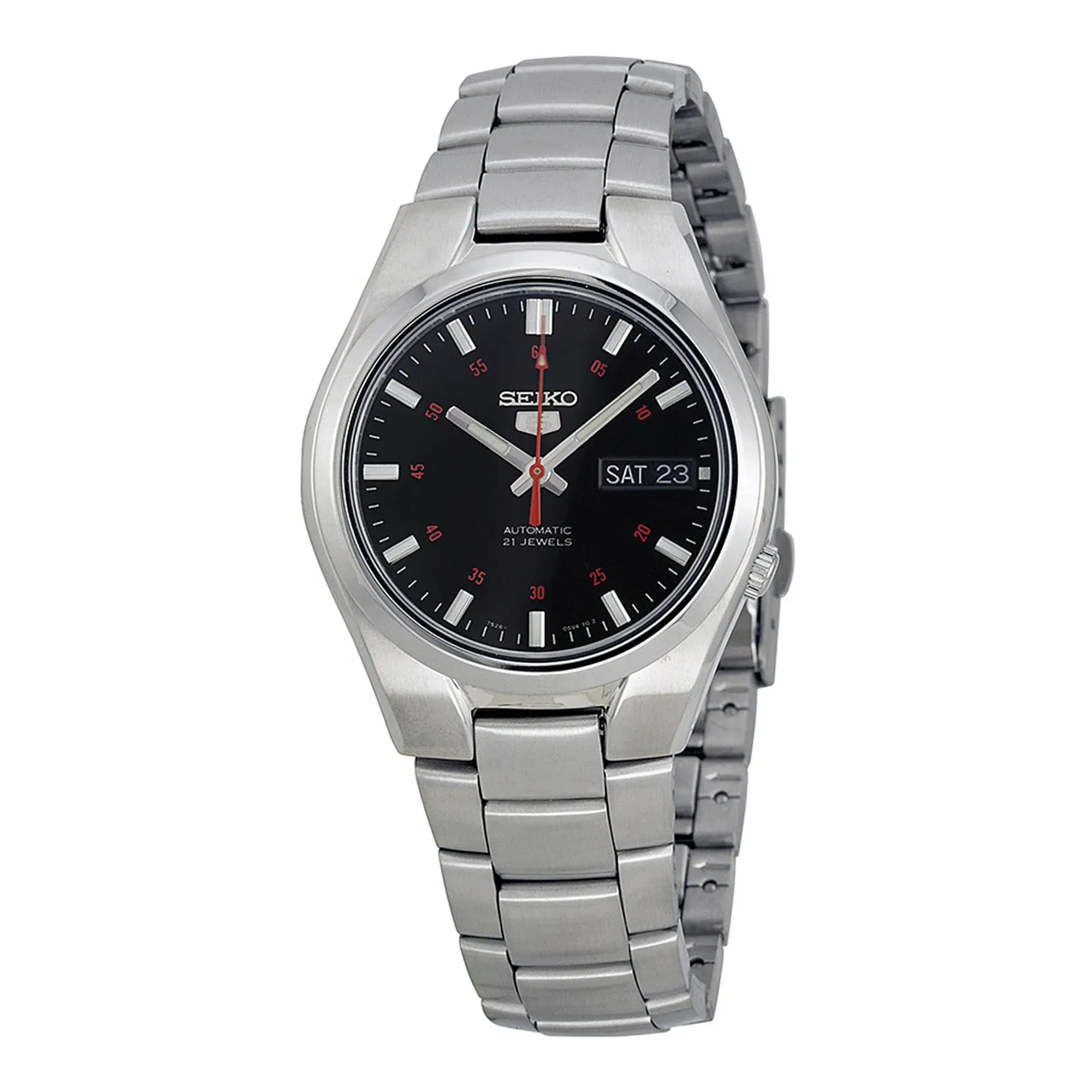 Seiko 5 Automatic Black Dial Stainless Steel Men's Watch SNK617