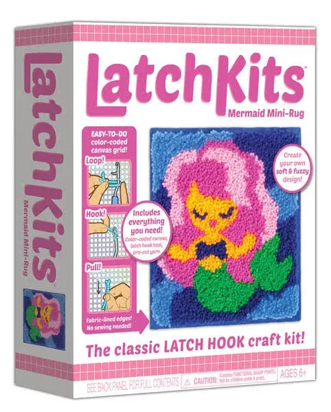 LatchKits Mermaid Mini-Rug Craft Kit
