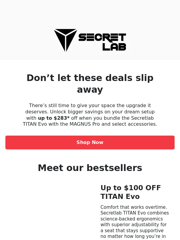 Secretlab - Sale’s almost over. Save more with Memorial Day deals now