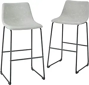 Set of 2 Walker Edison Douglas Urban Industrial Faux Leather Armless Bar Chairs (Grey) $64 + Free Shipping