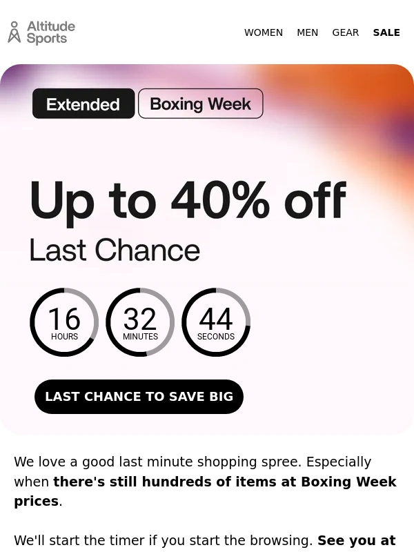 Altitude Sports - Dare you to get something before midnight ⏱️