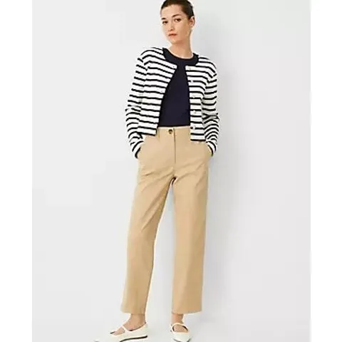 Seamed Straight Ankle Pant