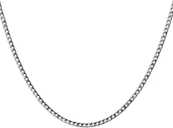 14K Solid Yellow Gold Curb Link Chain Necklace