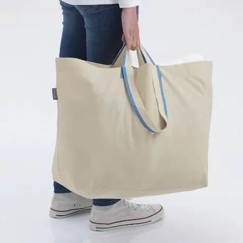 Ikea SPIKRAK Shopping bag, cotton/natural, 13 gallon