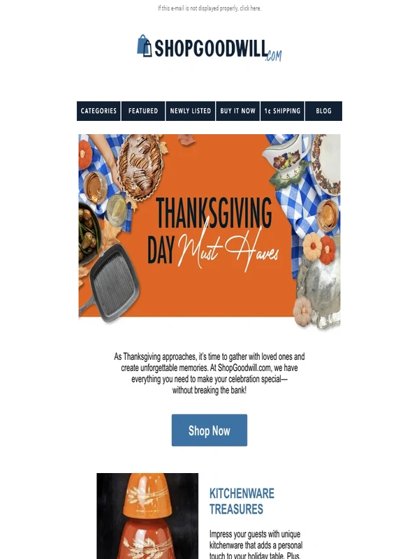 Goodwill - Thanksgiving Treasures Await at ShopGoodwill.com