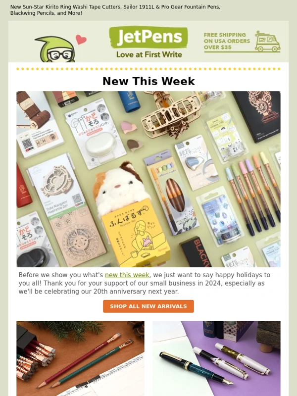 Jet pens - New Sun-Star Kirito Ring Washi Tape Cutters,Sailor 1911L & Pro Gear Fountain Pens,Blackwing Pencils,and More!
