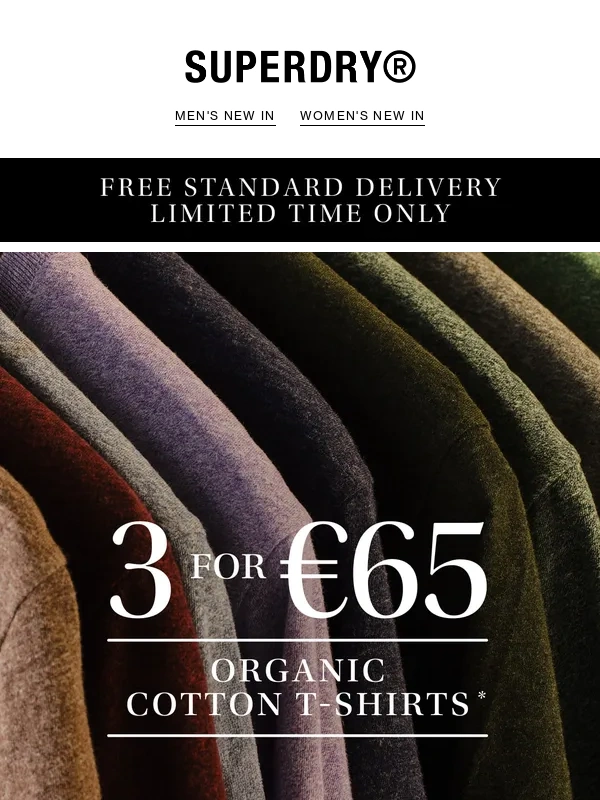 Superdry - Endless Combos. Just €65 For 3 Tees