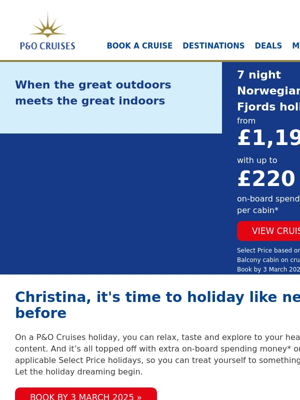 P&O Cruises - Our new offer has landed!