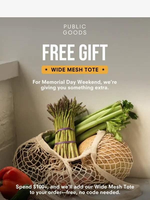 Public Goods - Your FREE Tote Awaits – Claim It Now!