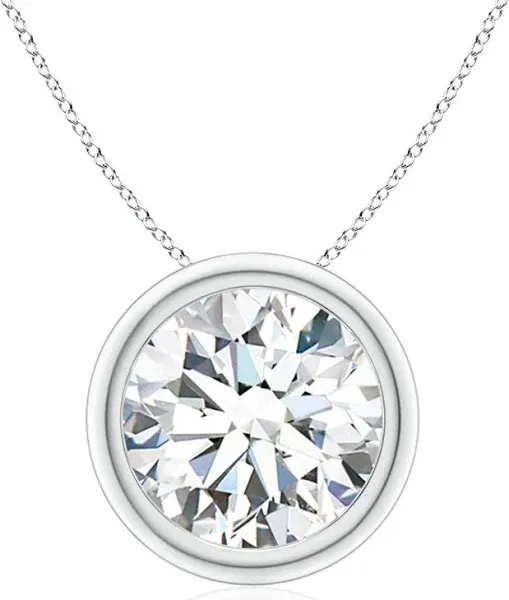 IGI Certified Lab-Grown Bezel-Set Round Solitaire Pendant