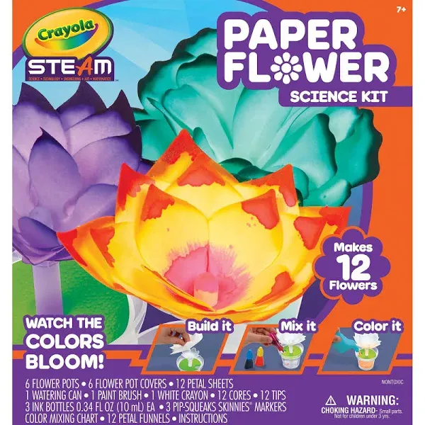 Crayola Color Changing Paper Flower Science Kit (Makes 12 Wicking Flowers)
