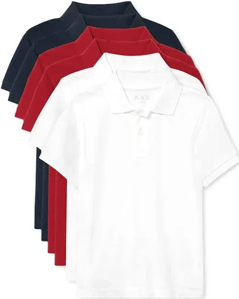 The Children's Place Boys Multipack Short Sleeve Pique Polo White