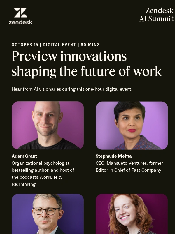Zendesk - Learn from AI visionaries at Zendesk AI Summit