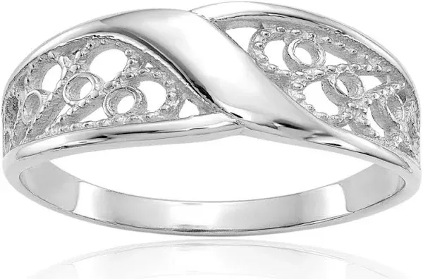 14K Solid Yellow Gold Filigree Statement Ring Size