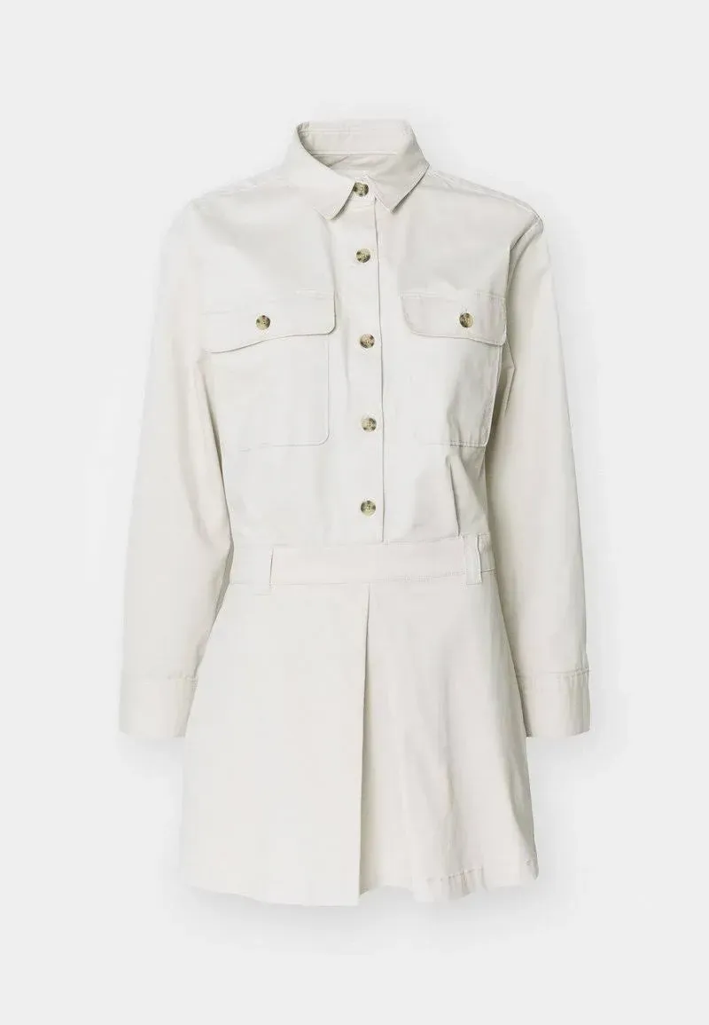 Abercrombie & Fitch utility detail skort dress in beige