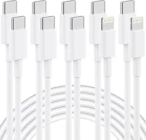 3-Pack USB-C + 2-Pack Lightning Charging Cables $3.35 + Free Shipping w/ Prime or on $35+