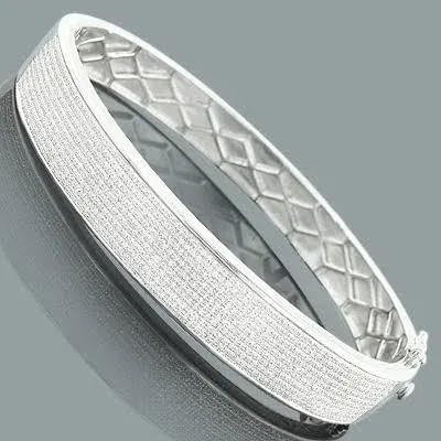 Sterling Silver Diamond Bracelet Bangle (1.76ct)